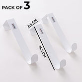 Kuber Industries Cloth Hanger|Wall Mounted Towel Hanger|Multipurpose Cloth & Towel Holder|Iron Spray Material|Easy Installation|Interchangeable Over The Door Hook|ZT-3042(W)|Pack of 3|White